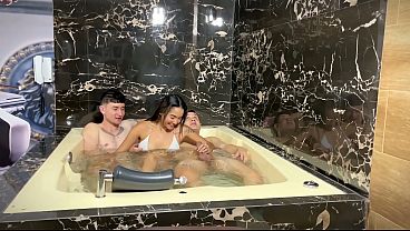 SEXY LATINA ACCEPTS HER FRIENDS'_ INVITATION, THEY FUCK HER HARD IN THE JACUZZI - THEYOUNGNICO