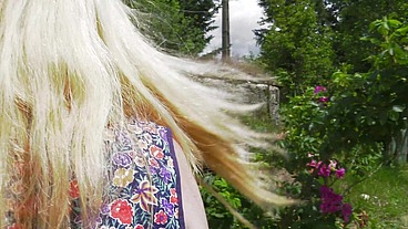 Blonde Milf blows big cocks in the garden 6021 1_1