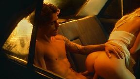 Back Seat Of A Vintage Car. Midnight. Somewhere South In Portugal