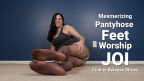 Mesmerizing Pantyhose Feet Worship JOI Cum to Release Stress - Kylie Jacobsx - MP4 4K HD