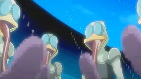 Blonde Goddess Pleasured by Hung Alien Ducks in Wild Hentai Threesome