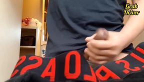 Pinoy grab driver ruined his used underwear with explosive load