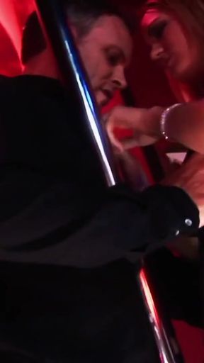 Lusty dude hired two cute strip club dancers to party   Clip 1