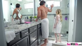 Naughty big ass teen stepsister Haley Spades tucked huge dick in her mouth