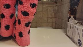 Chrissy fuzzy sock cock trample