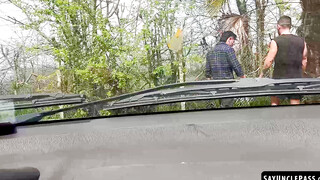 Horny Colombians Milo Star and Felipe Kun share steamy car sex