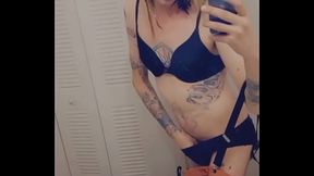 Pretty Shemale Strokes Her Tiny Dick