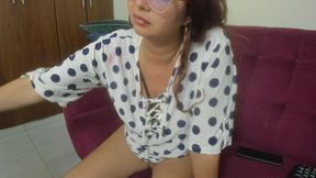 Beautiful Redhead with Glasses Wants You to Ejaculate on Her Big Tits
