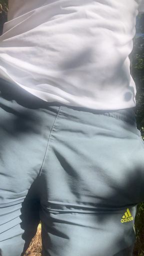 showing my soft penis in the forest