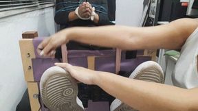 Pierre in a female x male foot tickling on the stock
