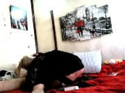 Mature slutty couple tests clit and nipple clamps, horny bitch sucks and fucks with inspiration