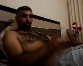 Hairy Horny Daddy Strokes His Big Cock
