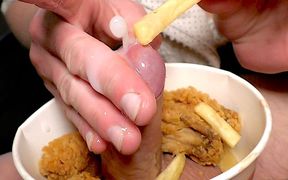 Food Fetish Blow Job in Chicken and Fries and Eat This with Taste