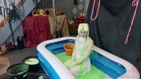 Easter bunny Jenby Doll covered in gunge, porridge, whipped cream and sprinkles by GTForbidden