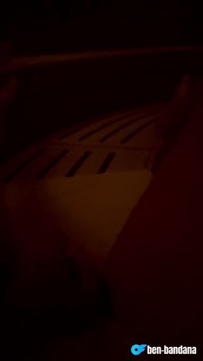 Sweat dripping from the club-hard cock in the public sauna