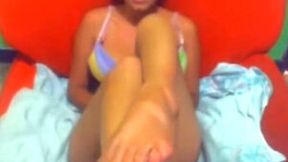 Playful and young latina brunette girl on webcam topless