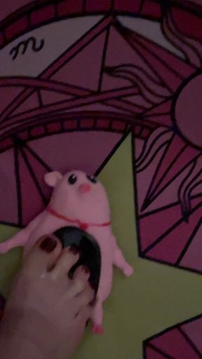 Stomping on pathetic pig