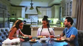 Hot FFM Threesome Delights with Passionate Stars Aila & Halle in Bed