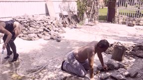 REAL SLAVERY labor - Blonde and EBONY Mistress