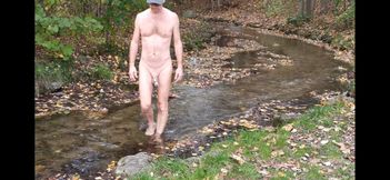 Naked through the creek