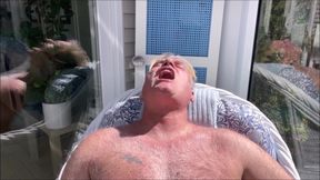 Hunk Stepdaddy Bear Naked Sunbathing in the Venranda 2