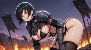 Female Warhammer 40k Space Marines Erotic Sensual Scenes in Partial Power Armor