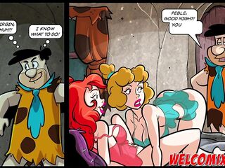 Banging 2 virgins playgirl at the same time! Flintstones Cartoons porn