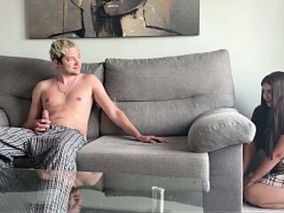 I Just Wanted to Prank My Step Brother But This guy Begin Jerking Off on the Daybed Thinking This chab Alone in the Room!!