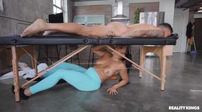 tits and tug gloryhole in milking table