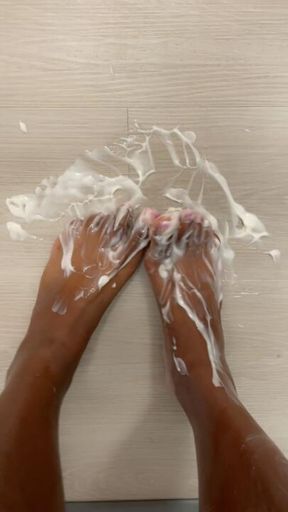 Dripping lotion… everywhere but where you want it 😏