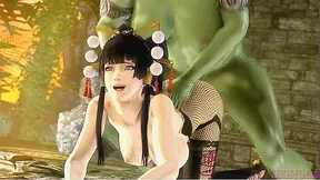 Nyotengu Seduces Muscular Orc Futanari in Fiery Hentai Tryst