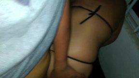 my friend s girlfriend returned to my house for her cell phone but she wanted cum in her ass and i fucked her on the roof