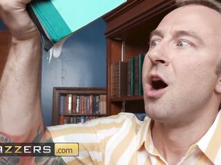 BRAZZERS - Angela White’s Library Visit Leads To A Noisy 3some With Kendra Sunderland And Rocket