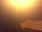 Almost caught at the gym sauna
