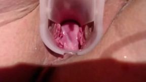 1 hour of pussy play close up, cervix show and pee