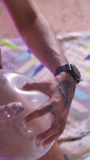 Looner Condom Popping Camilo Brown Popping Inflated Condoms With His Big Uncut Cock And Licks His Own Cum From The&hellip;   Clip 1