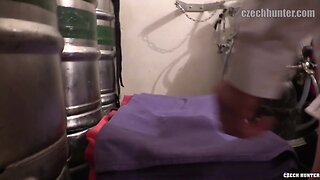 Czech hunter seduces waiter and fucks him bareback at his place