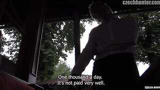 Czech hunter seduces waiter and fucks him bareback at his place