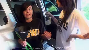 Partying And Flashing Tits While Tailgating Outside