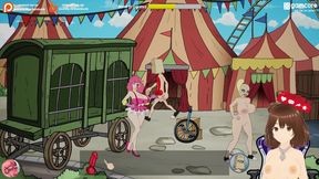 Pink-haired gamer girl Jazziuu secretly fucked by clown in public