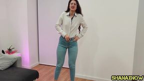 pissing in tight blue jeans soaked panties wetting pants
