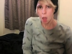 Solo ladyboy masturbation