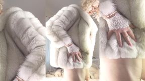 Transfurlady Dancing in Bluefox and White Dessous