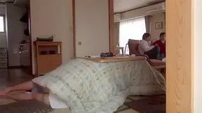 Taboo Desires Unleashed - Step Siblings' Secret Act in Front of Family