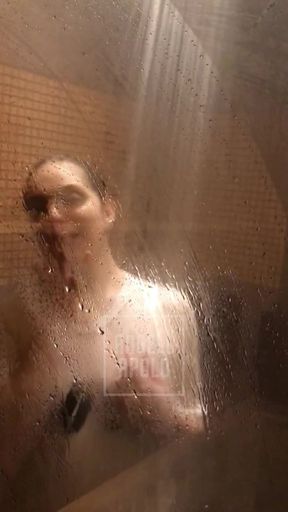 Big Ass Blonde Showing off Under the Shower in My T-shirt