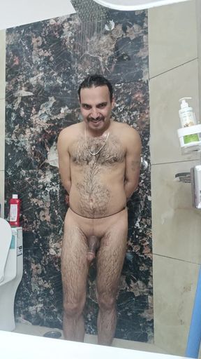 Indian Desi Man showering