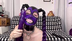 latex hood and gaping hole piss wash