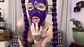 latex hood and gaping hole piss wash