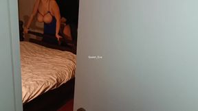 Cuckold husband comes home and catches his slutty wife fucking with her neighbor