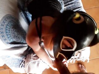 Masked slender latin babe mother i'd like to fuck oral sex deepthroat POV view